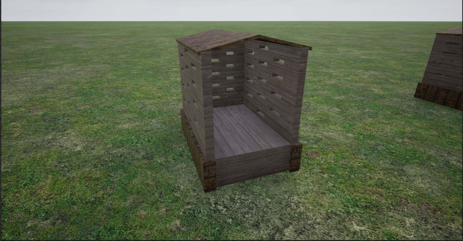Modular Lowpoly Beehives-Honey Box-Bee Farm Low-poly 3D model_14