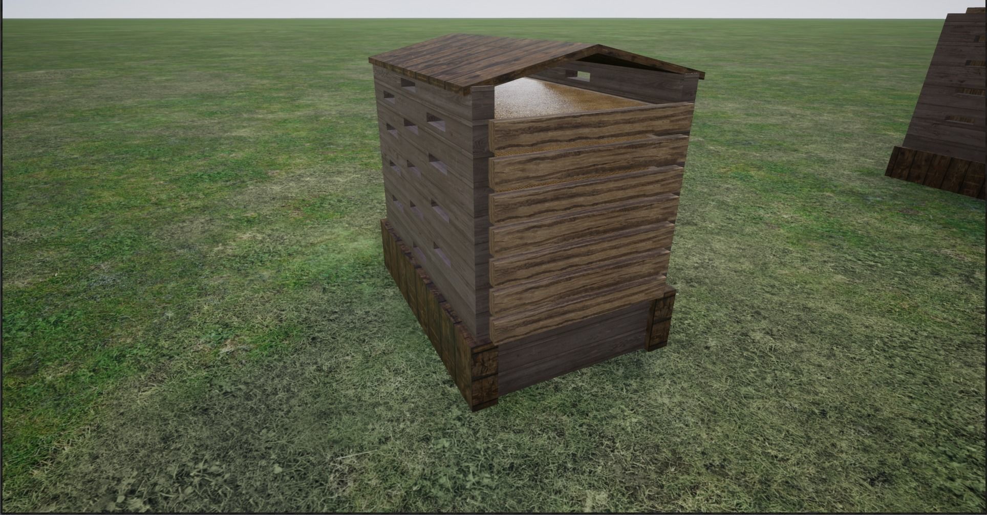 Modular Lowpoly Beehives-Honey Box-Bee Farm Low-poly 3D model_17
