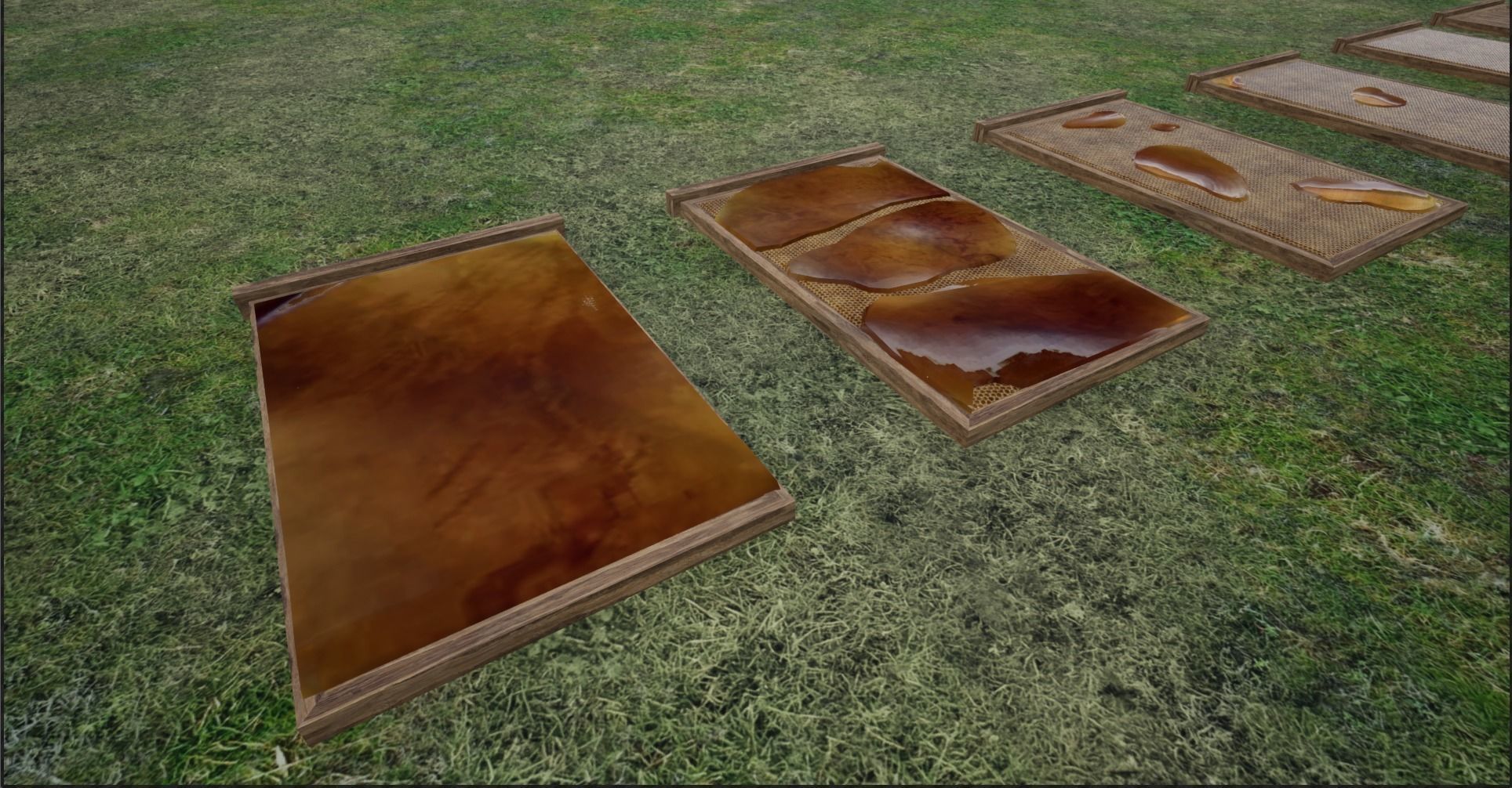 Modular Lowpoly Beehives-Honey Box-Bee Farm Low-poly 3D model_10