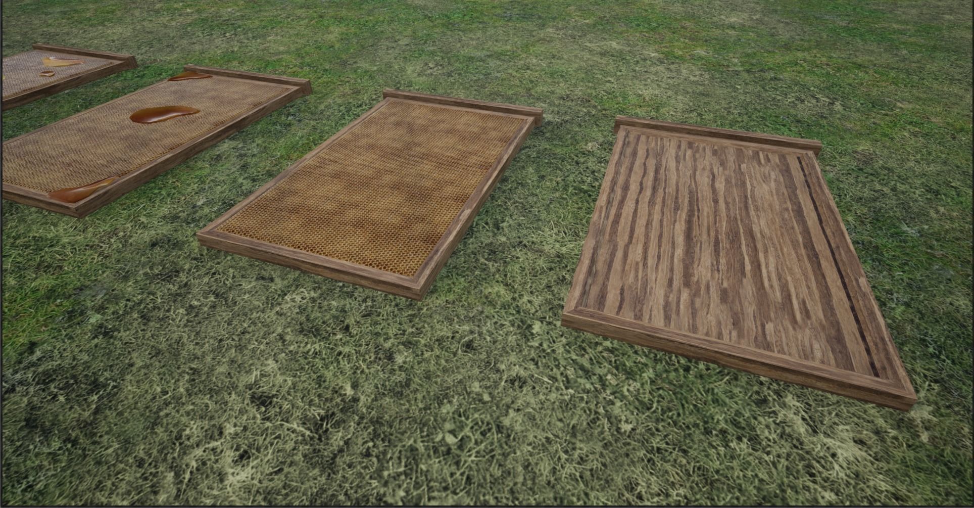 Modular Lowpoly Beehives-Honey Box-Bee Farm Low-poly 3D model_13