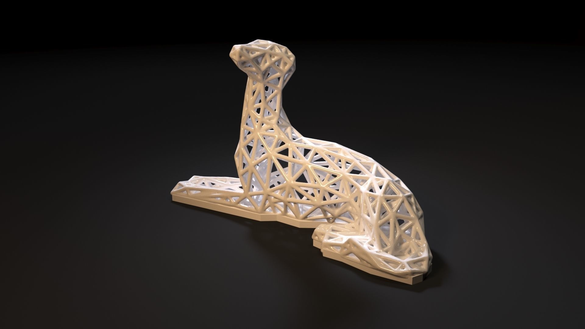 Statue decor dog 3D print model_1