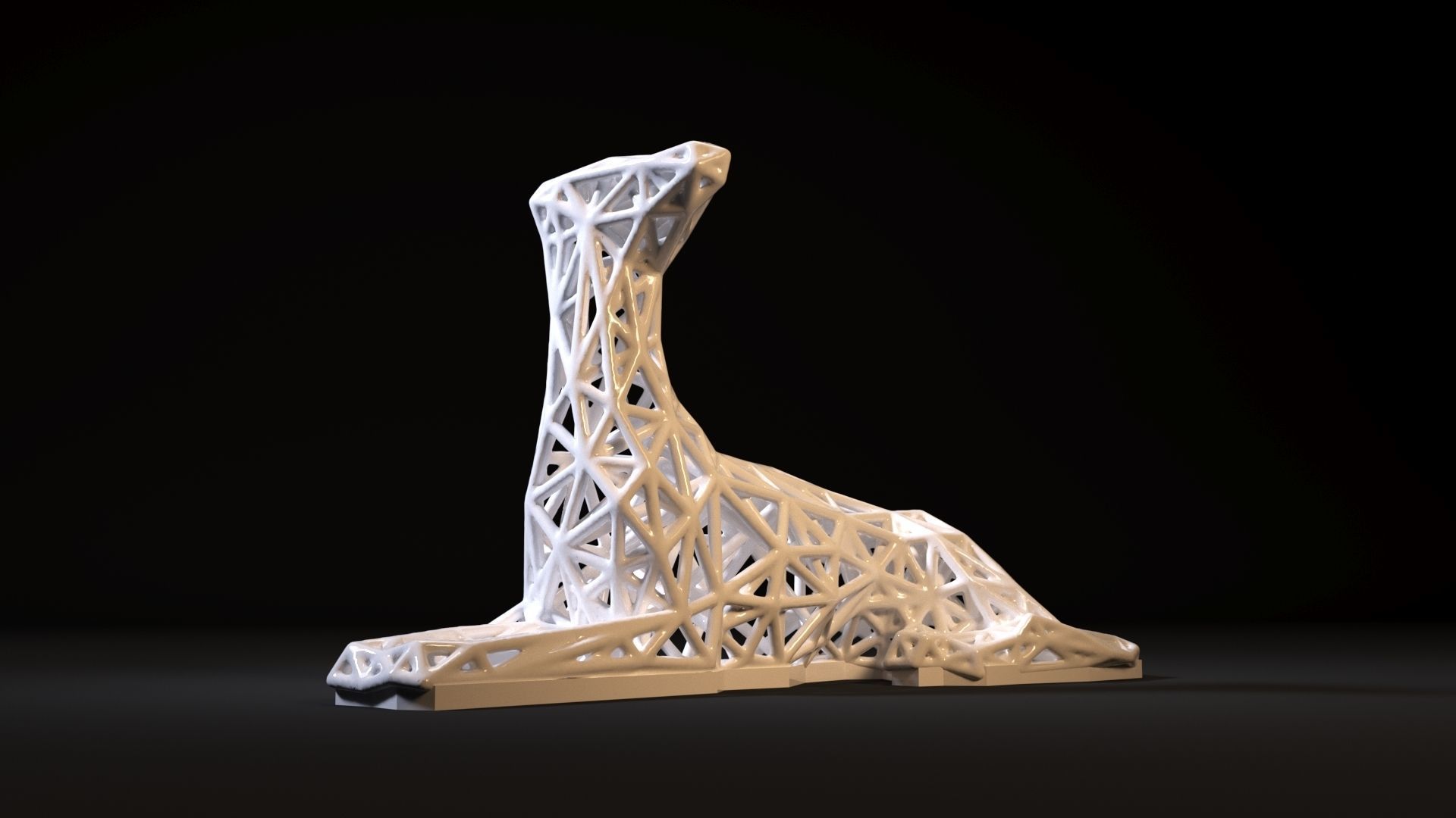 Statue decor dog 3D print model_8