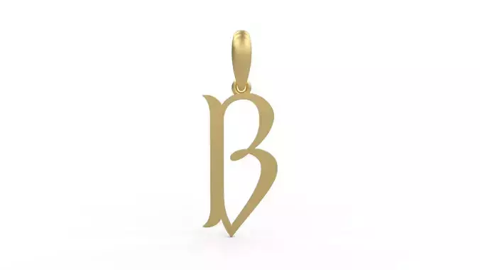 Initial Letters Pendant ChristmasReign B 3D print model