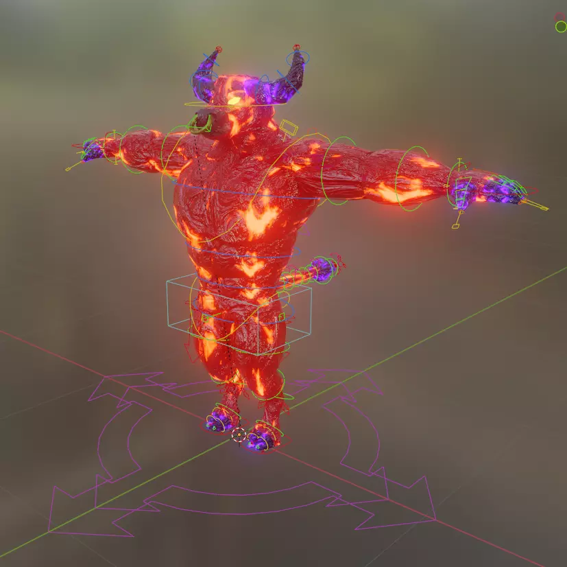 Buffalo Man Rig Low-poly 3D model_0