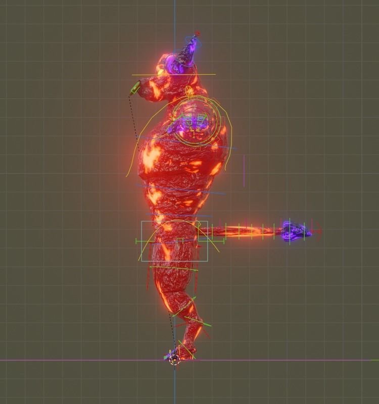 Buffalo Man Rig Low-poly 3D model_3