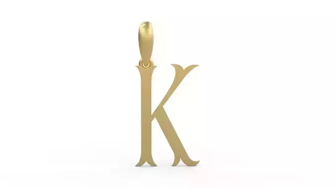 Initial Letters Pendant ChristmasReign K 3D print model
