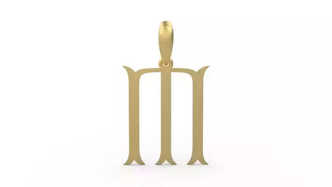 Initial Letters Pendant ChristmasReign M 3D print model