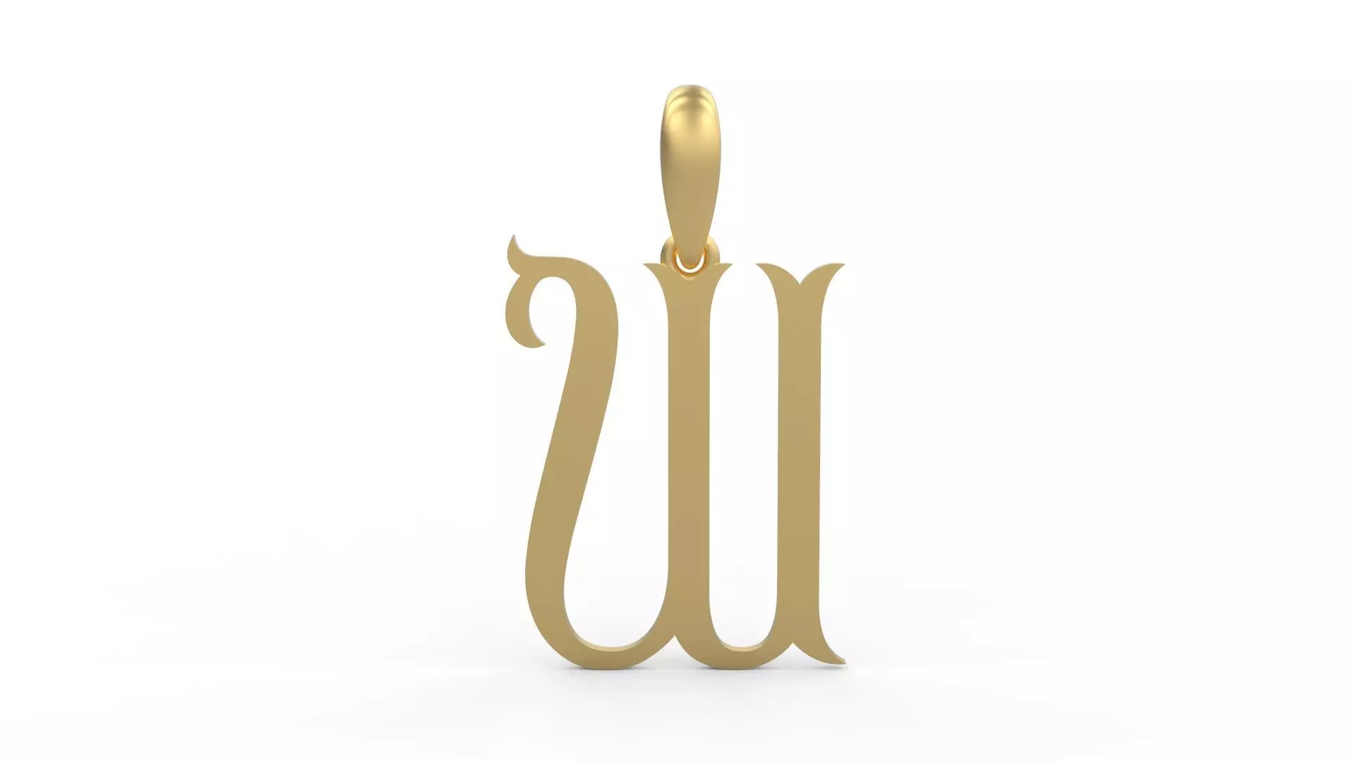 Initial Letters Pendant ChristmasReign W 3D print model_0