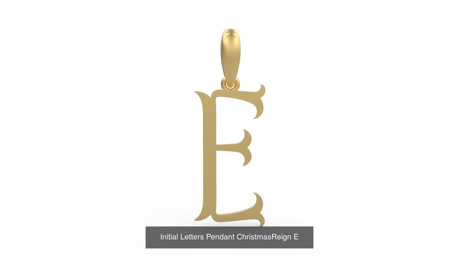 Initial Letters Pendant Alphabets ChristmasReign 3D Model Collection_7