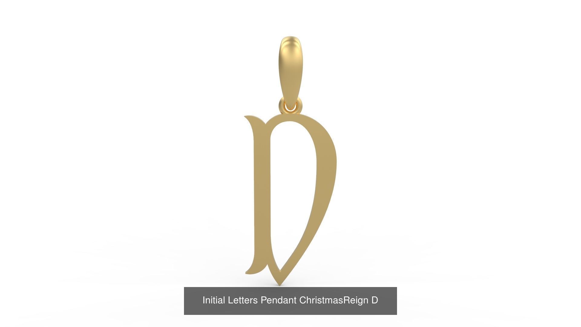 Initial Letters Pendant Alphabets ChristmasReign 3D Model Collection_6