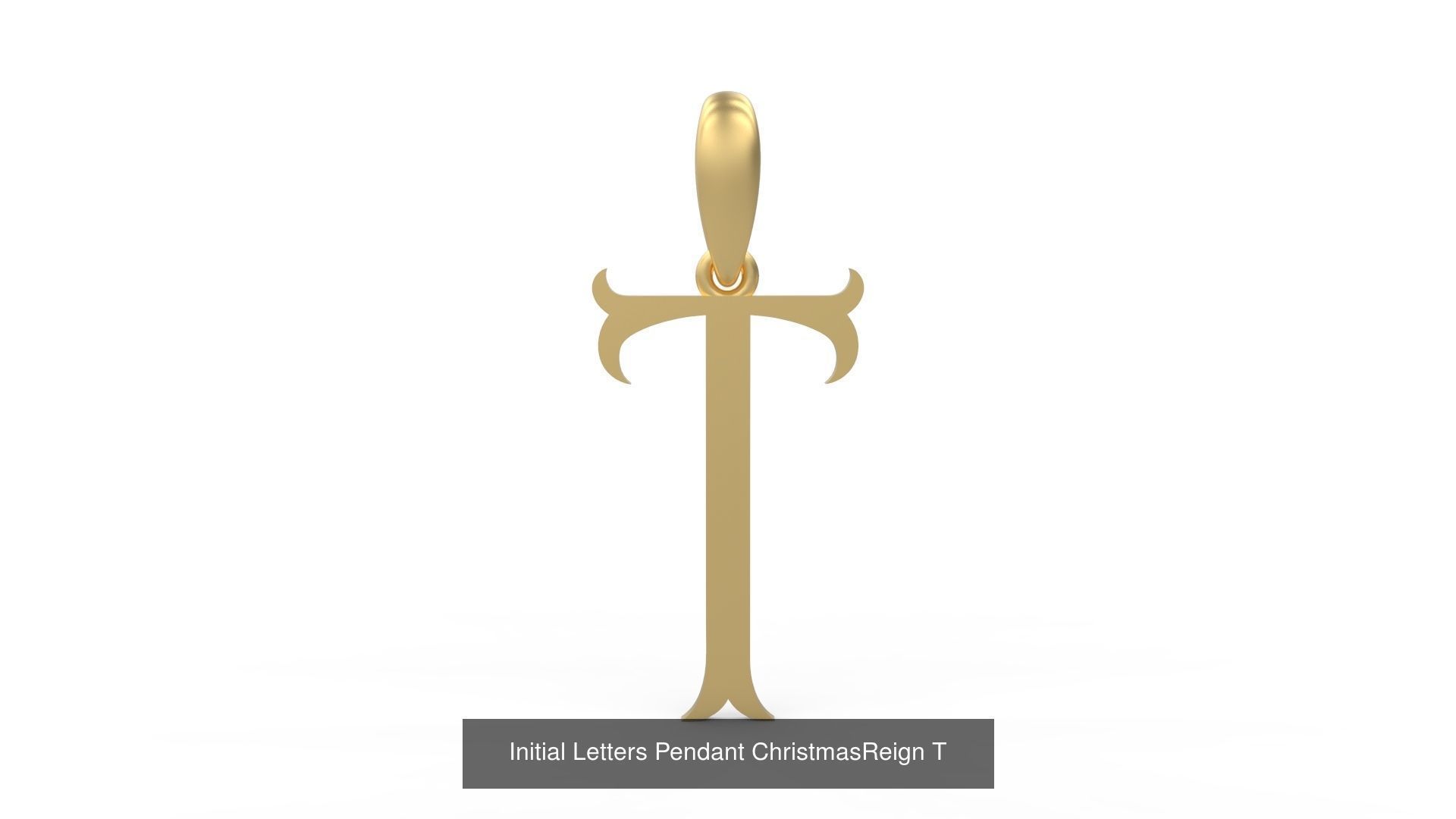Initial Letters Pendant Alphabets ChristmasReign 3D Model Collection_22