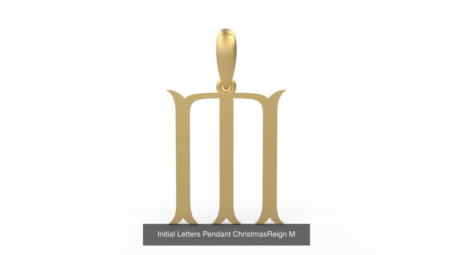 Initial Letters Pendant Alphabets ChristmasReign 3D Model Collection_15