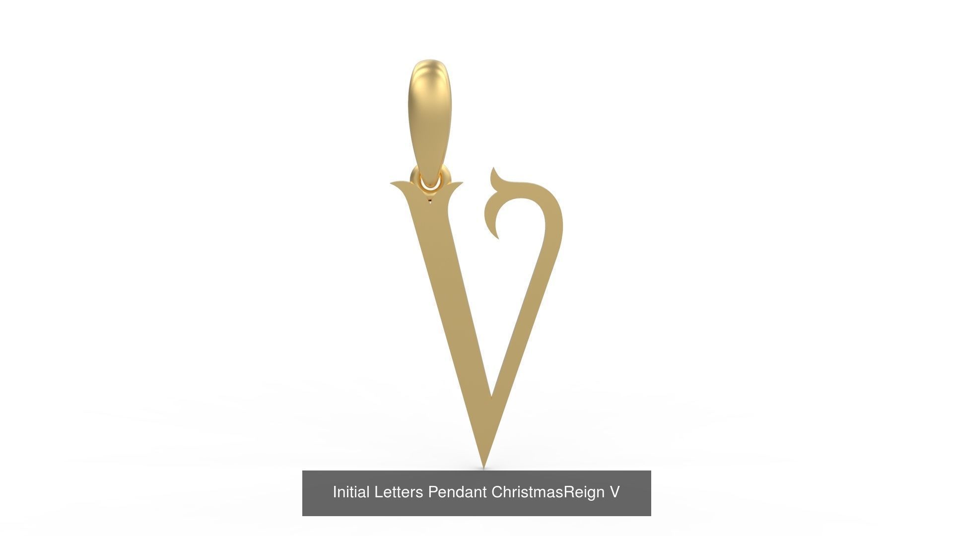 Initial Letters Pendant Alphabets ChristmasReign 3D Model Collection_24