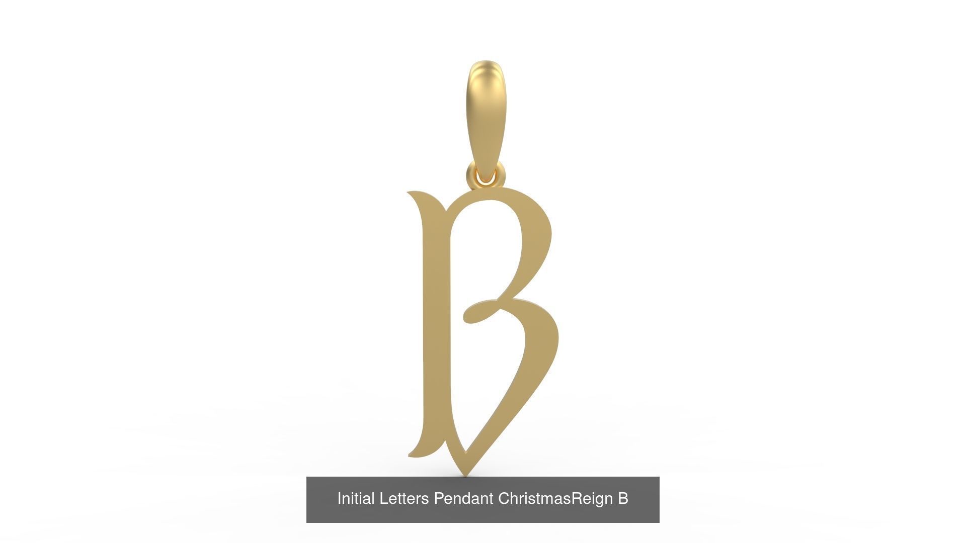 Initial Letters Pendant Alphabets ChristmasReign 3D Model Collection_4