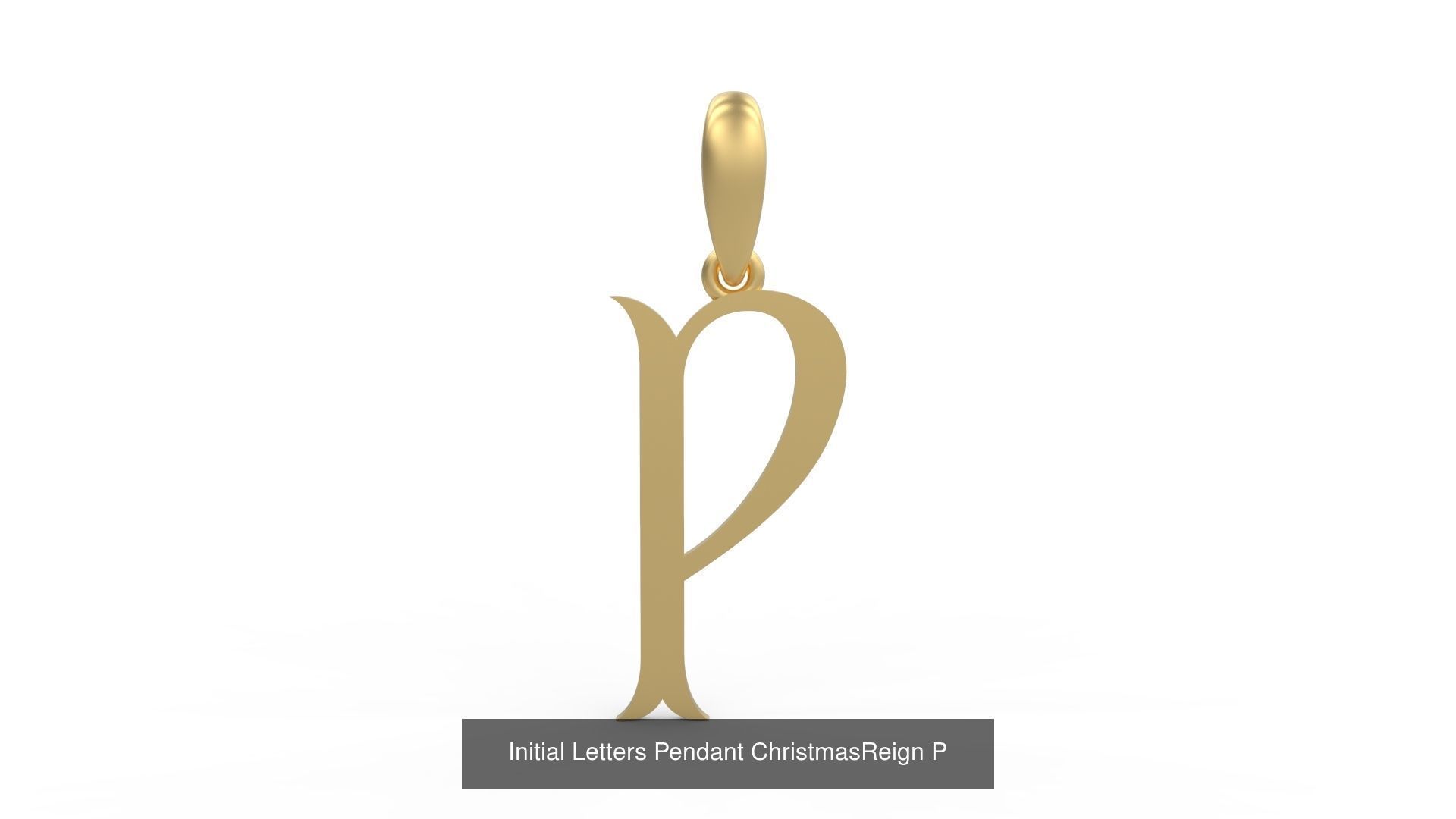 Initial Letters Pendant Alphabets ChristmasReign 3D Model Collection_18