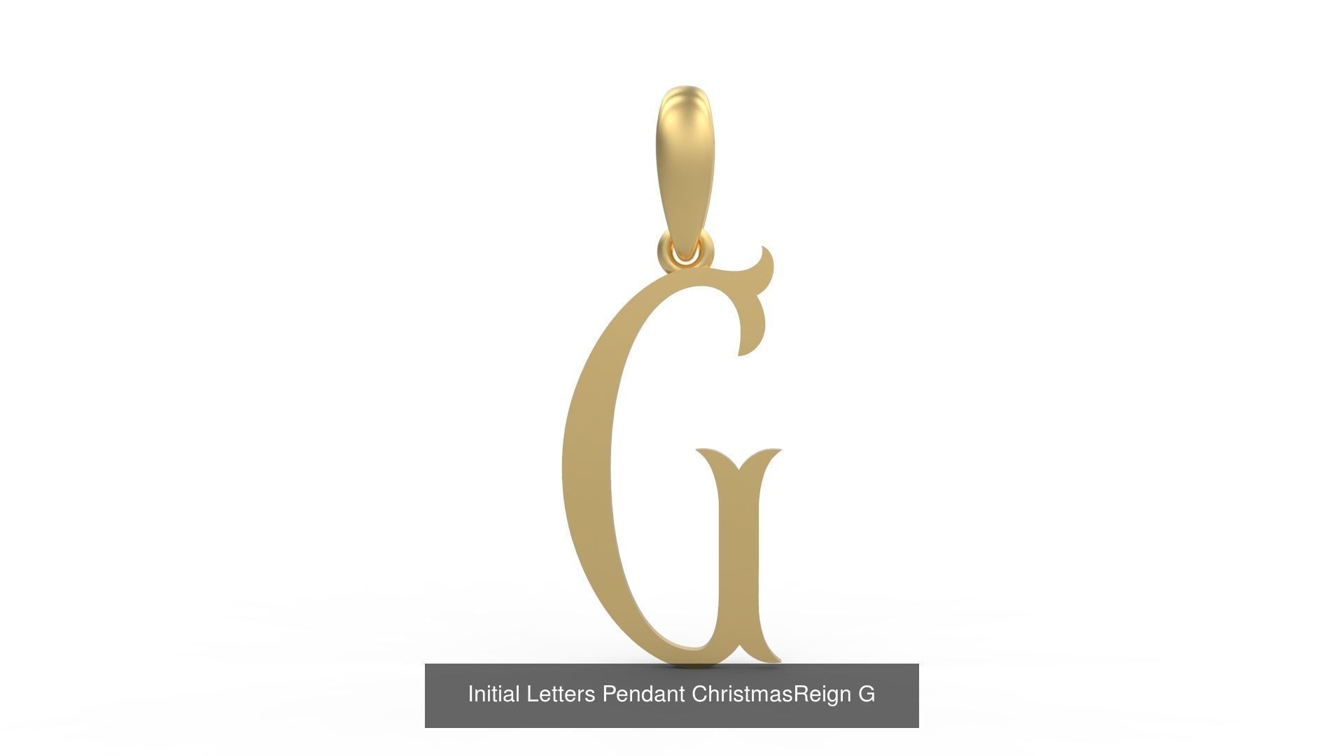 Initial Letters Pendant Alphabets ChristmasReign 3D Model Collection_9