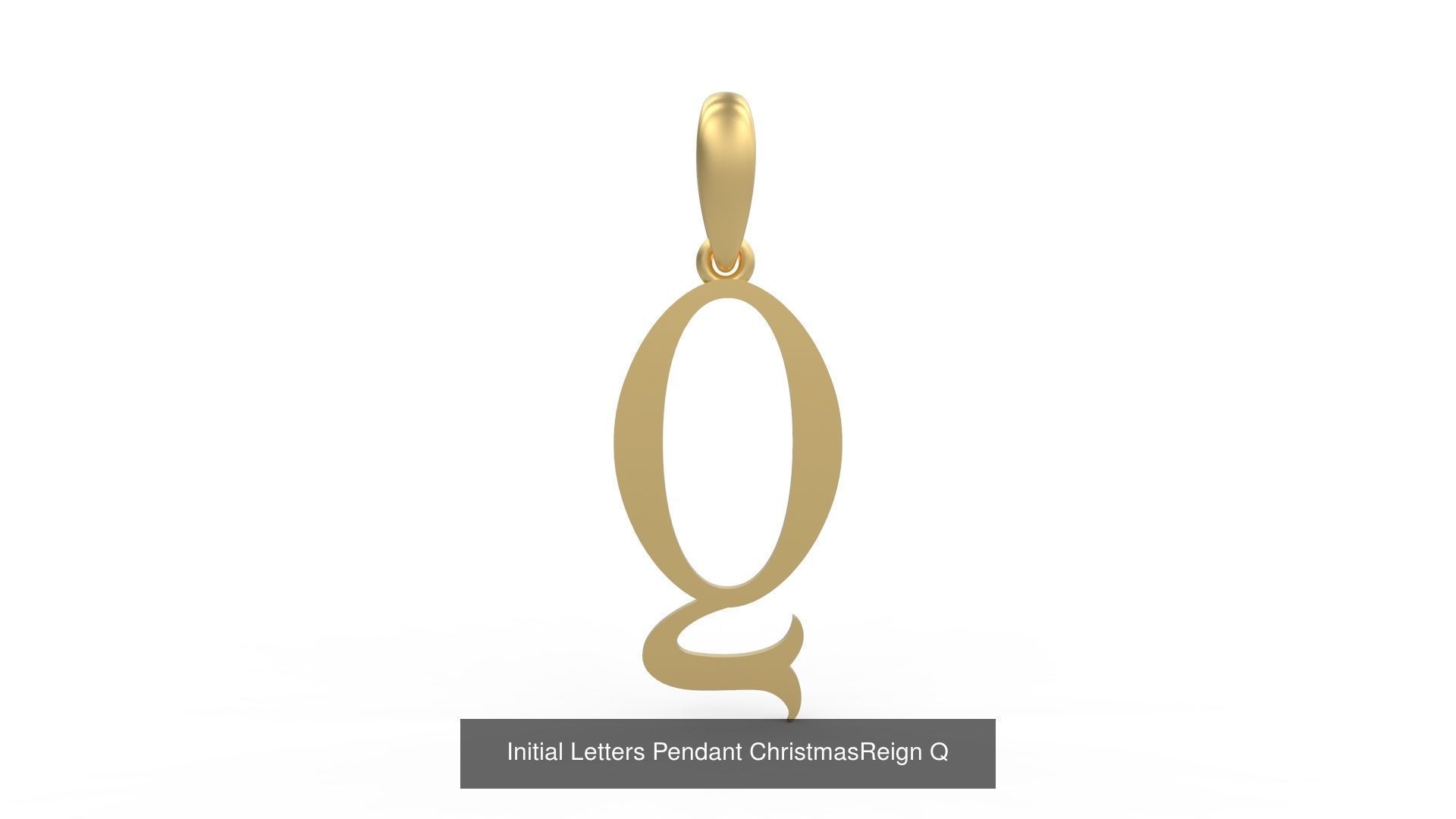 Initial Letters Pendant Alphabets ChristmasReign 3D Model Collection_19