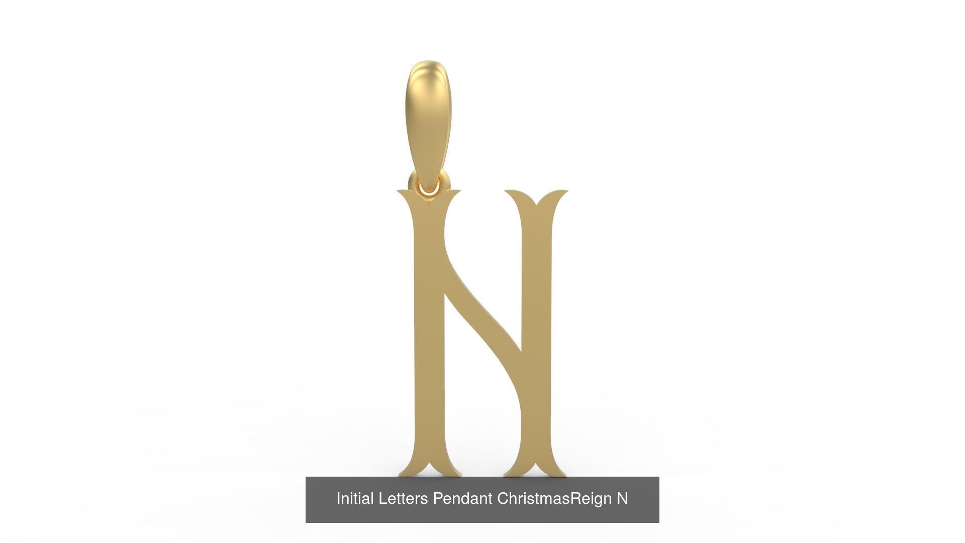 Initial Letters Pendant Alphabets ChristmasReign 3D Model Collection_16