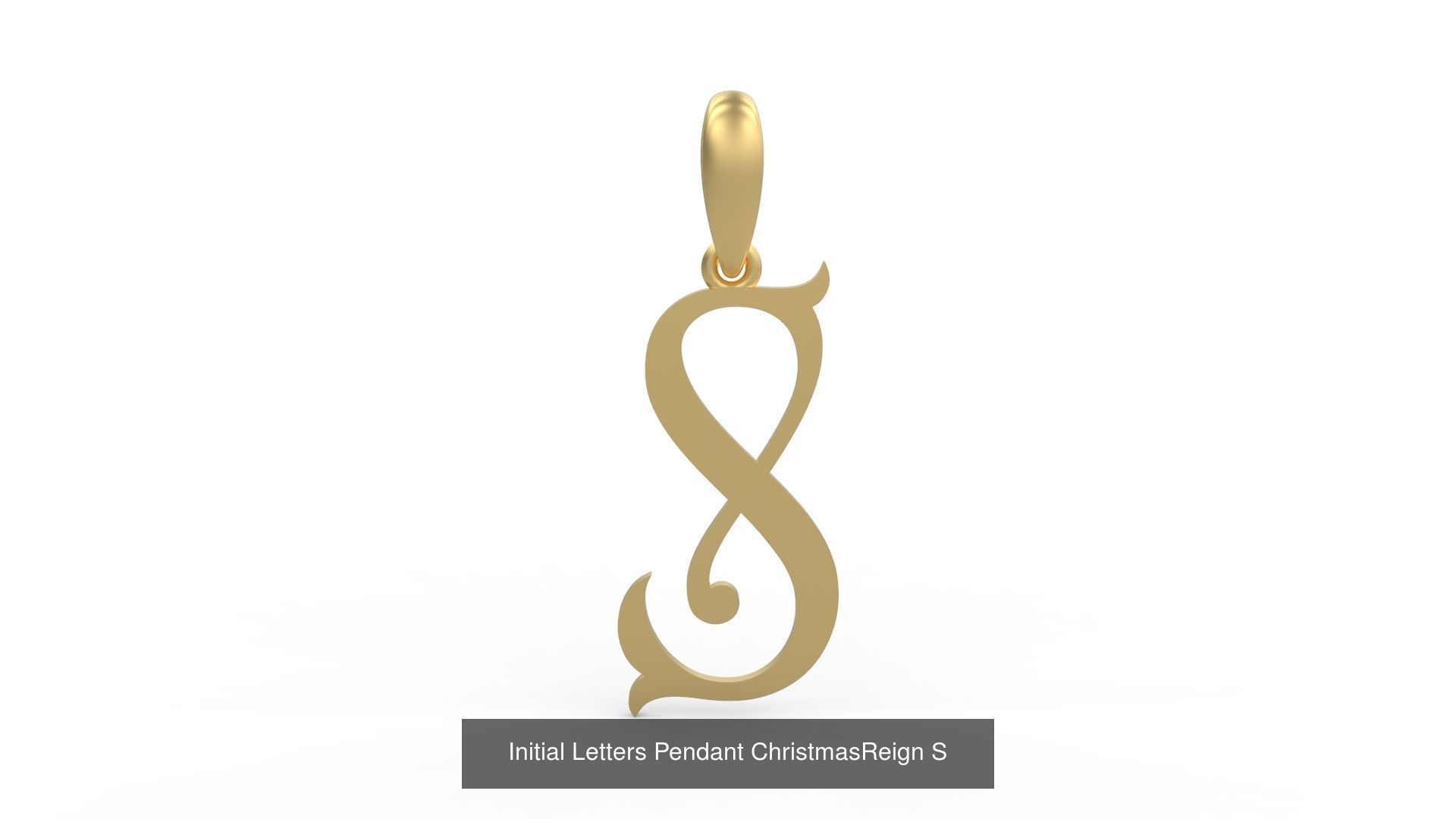 Initial Letters Pendant Alphabets ChristmasReign 3D Model Collection_21