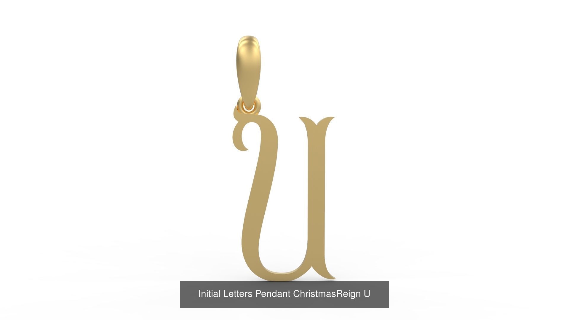 Initial Letters Pendant Alphabets ChristmasReign 3D Model Collection_23
