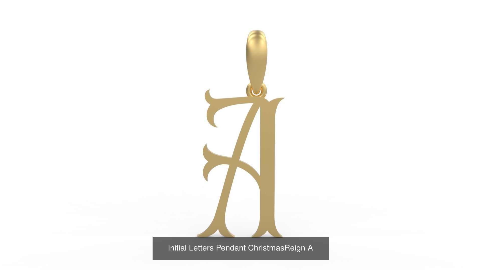 Initial Letters Pendant Alphabets ChristmasReign 3D Model Collection_3