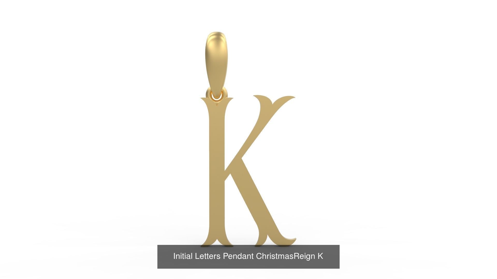 Initial Letters Pendant Alphabets ChristmasReign 3D Model Collection_13