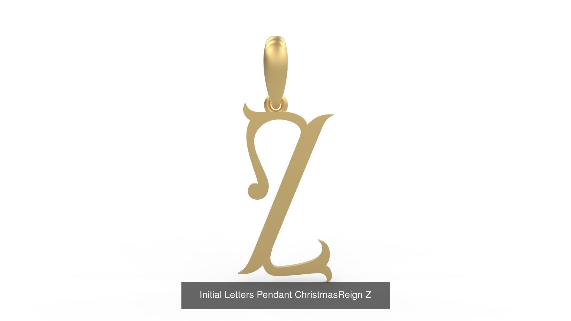 Initial Letters Pendant Alphabets ChristmasReign 3D Model Collection_28
