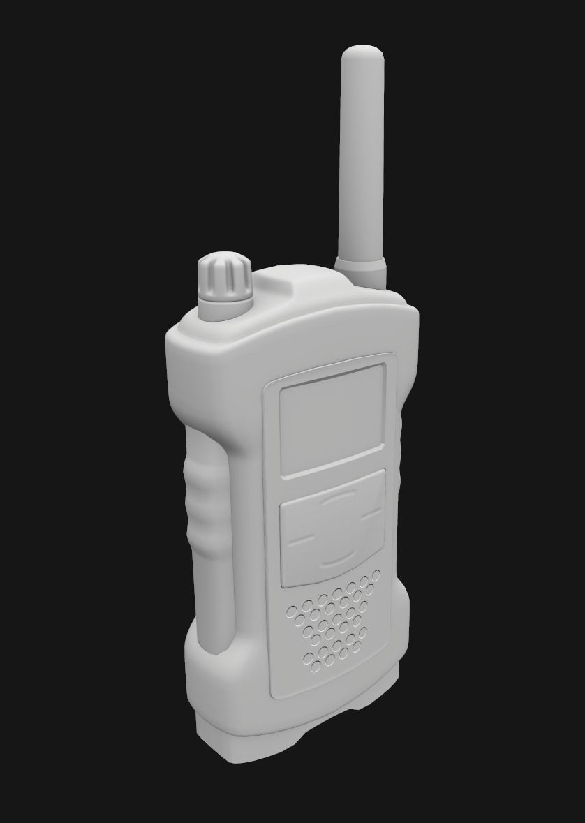Walkie Talkie Radio Low-poly 3D model_4