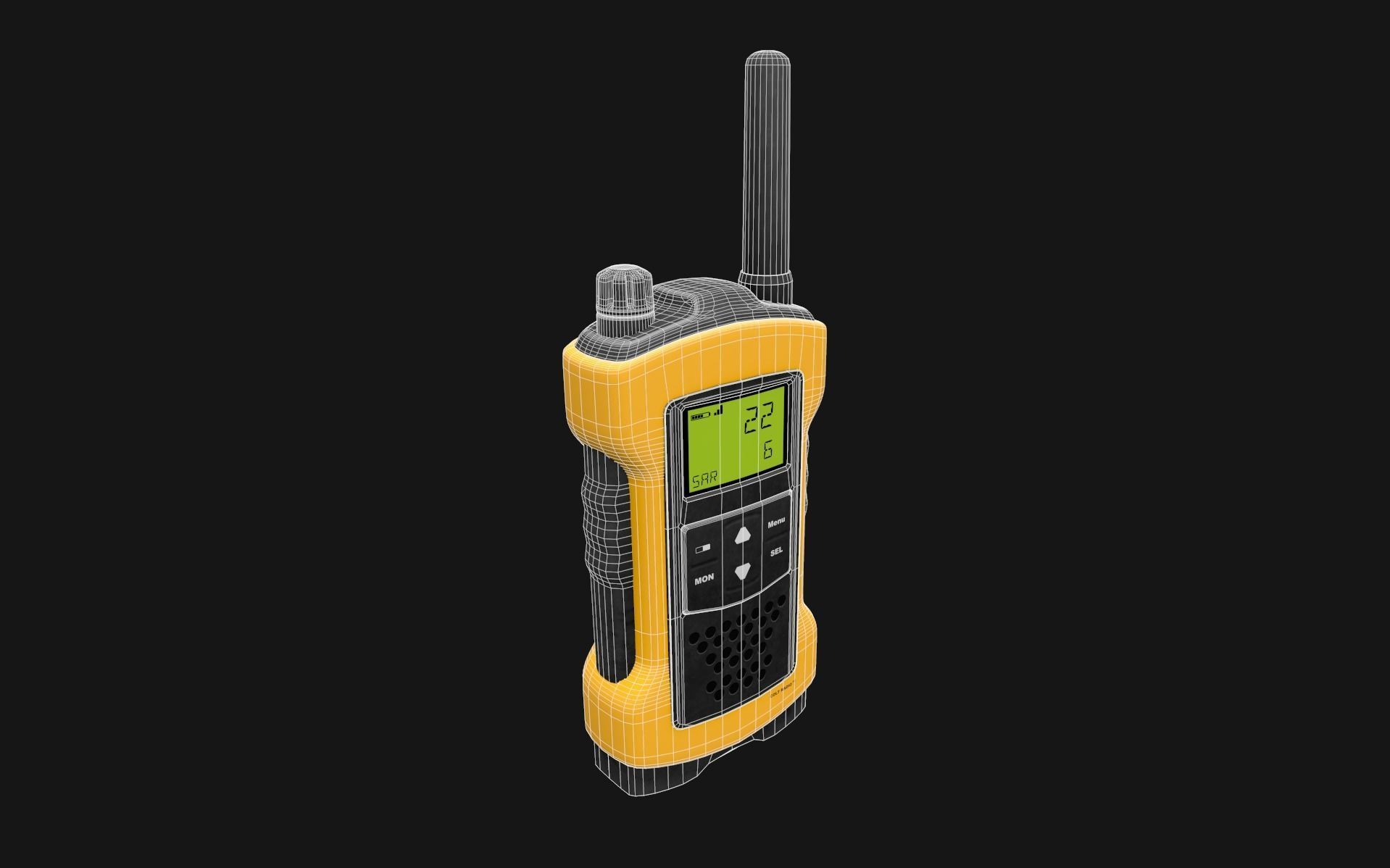 Walkie Talkie Radio Low-poly 3D model_3