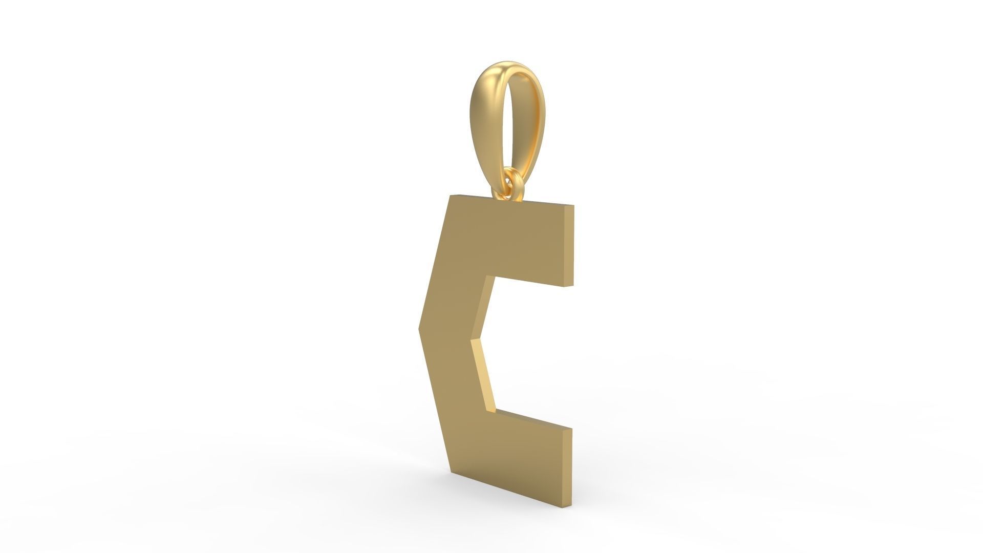Initial Letters Pendant Clickuper C 3D print model_1