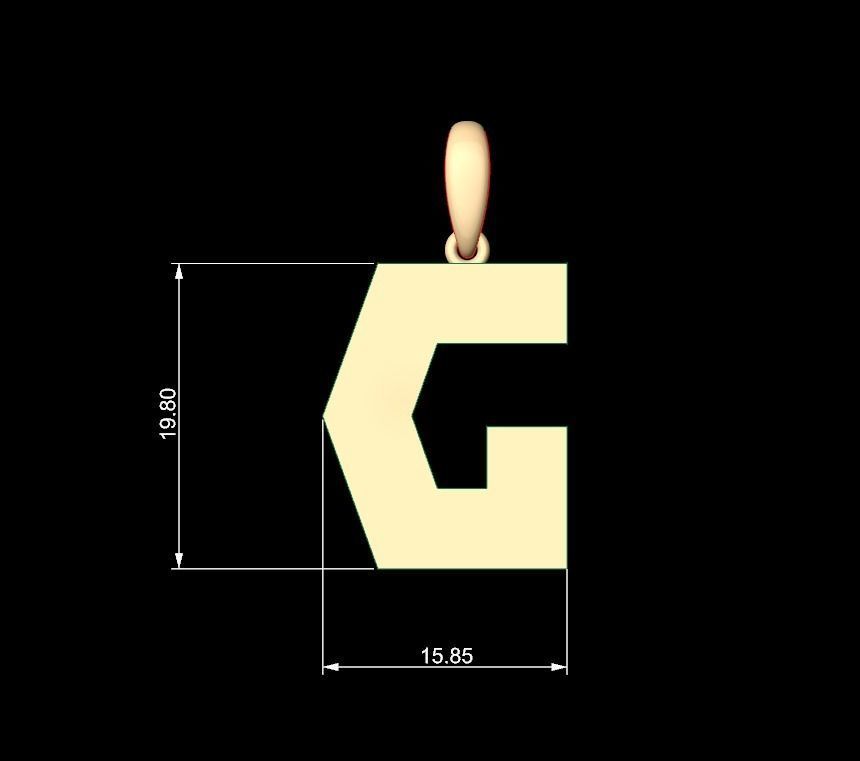 Initial Letters Pendant Clickuper G 3D print model_5
