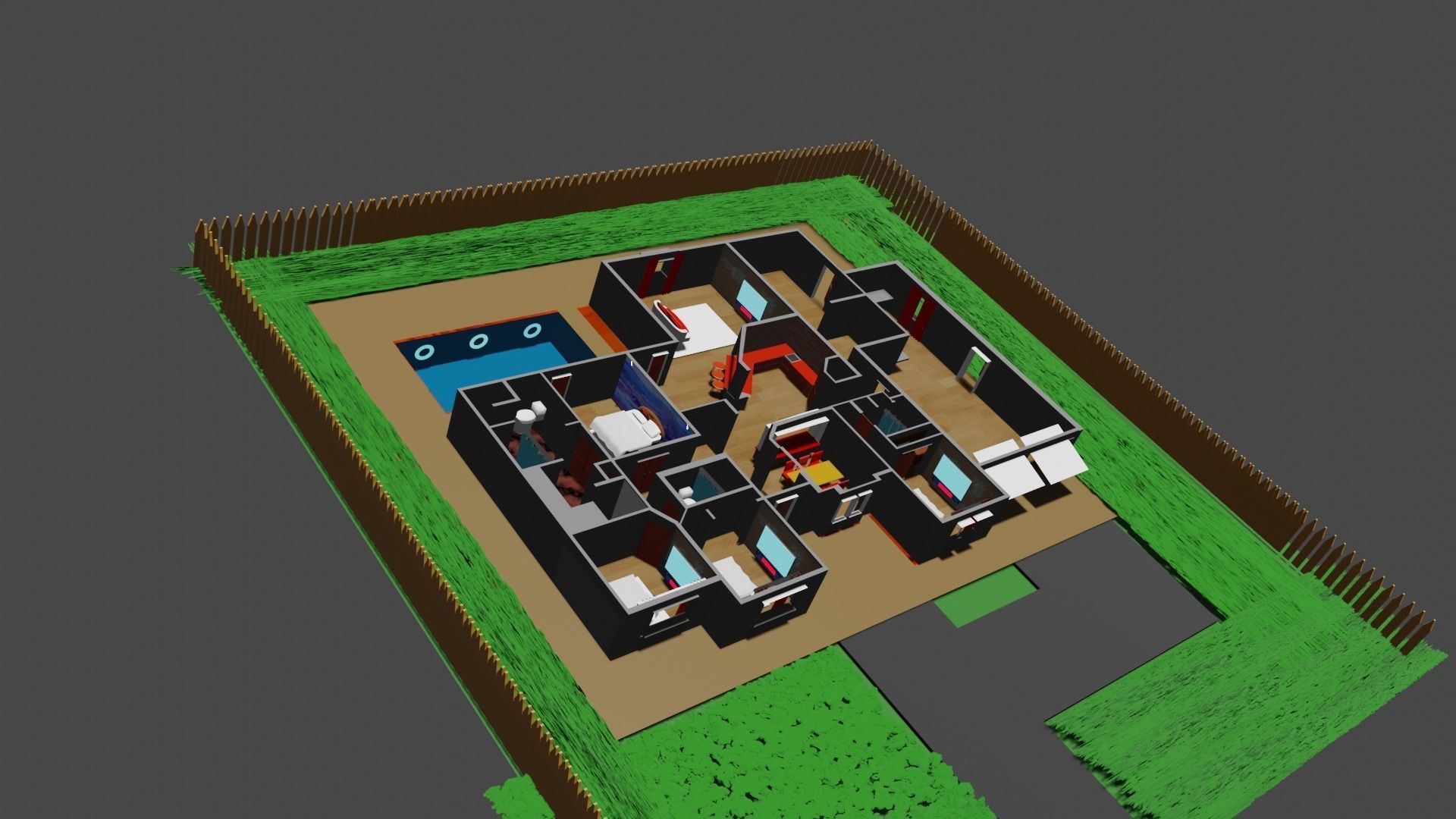 house plan 3D model_2