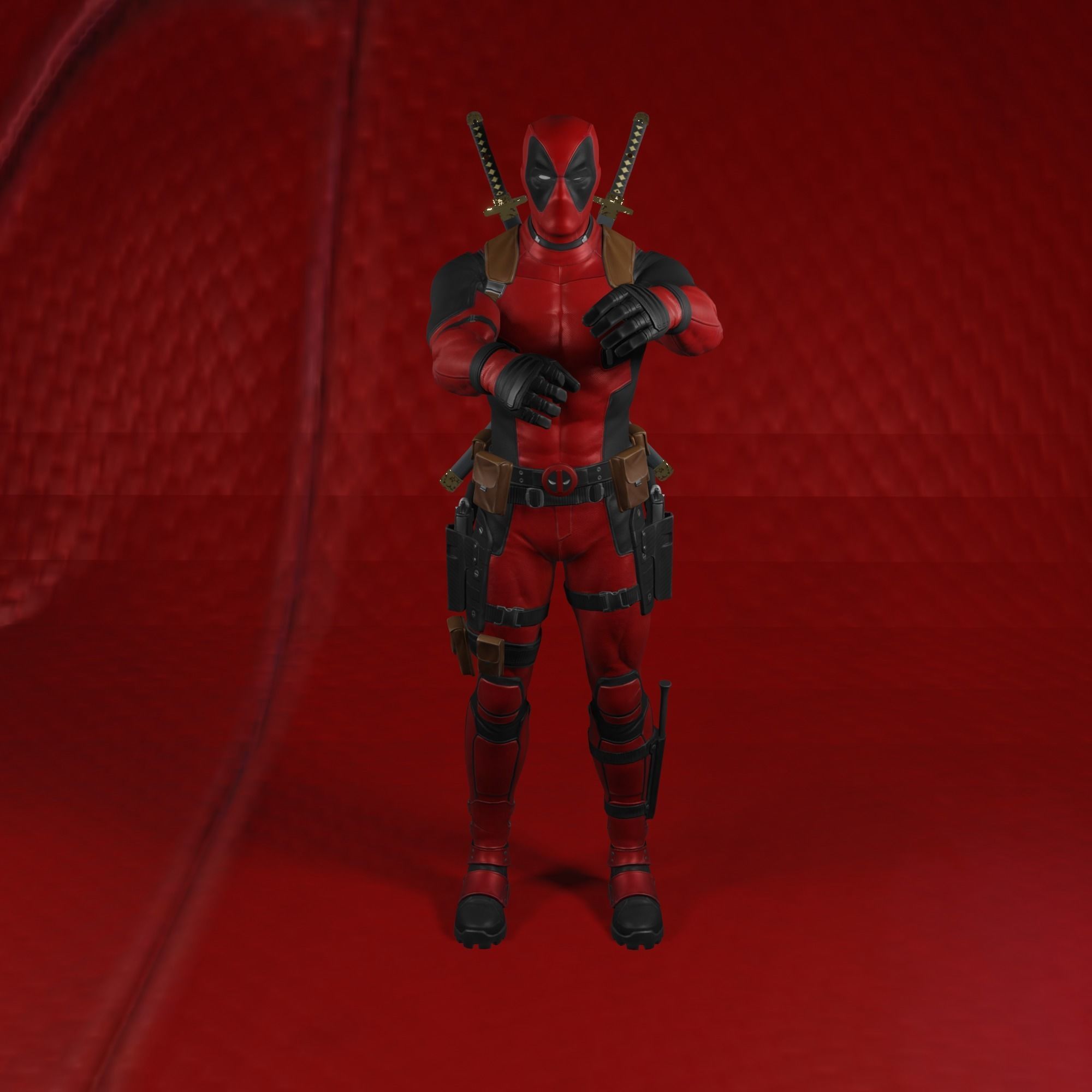 Rigged Deadpool 3D model_3