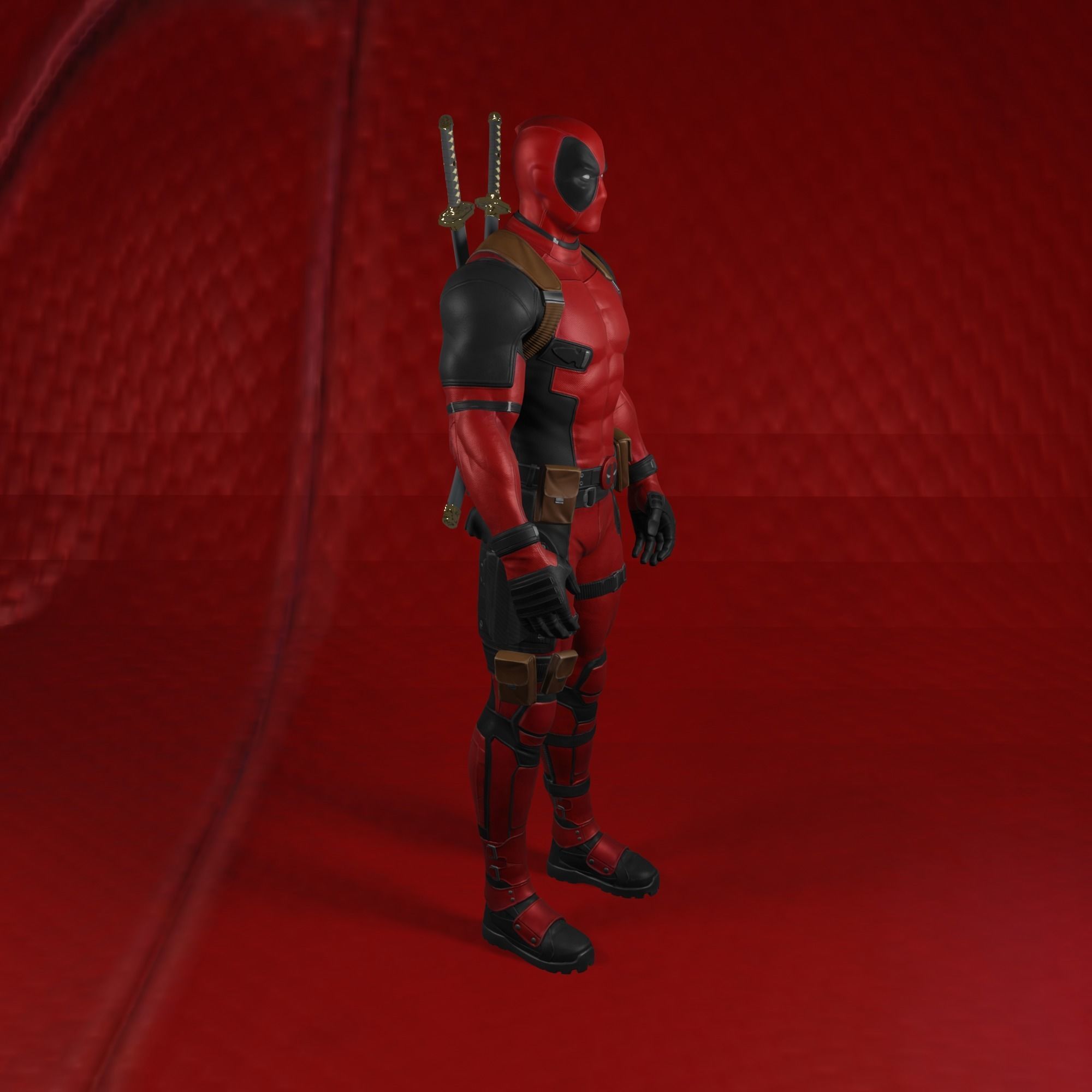 Rigged Deadpool 3D model_1