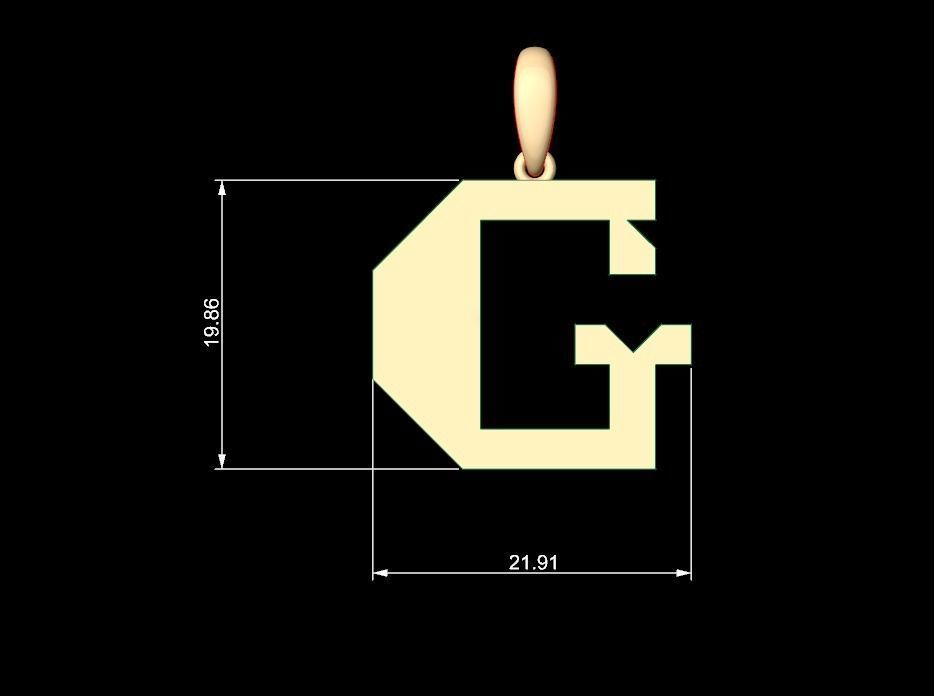 Initial Letters Pendant Crosterian G 3D print model_5