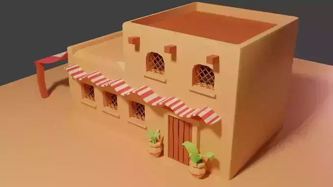 Low poly desert house