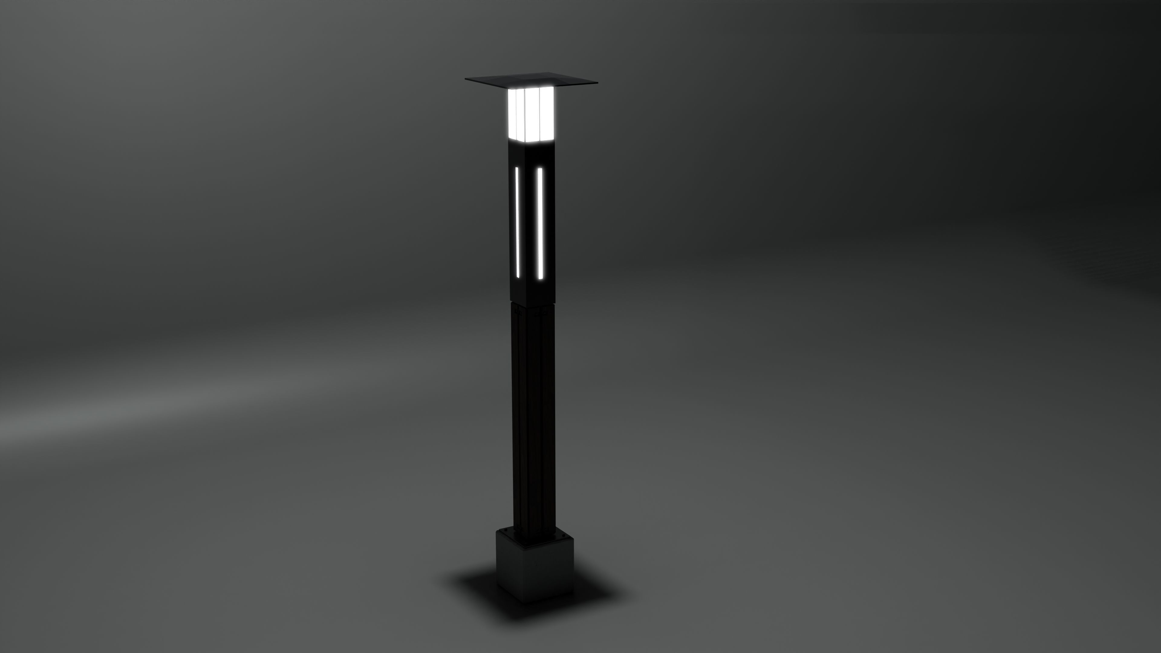 Concrete designed Lamp - Type 3A mid 3D model_8