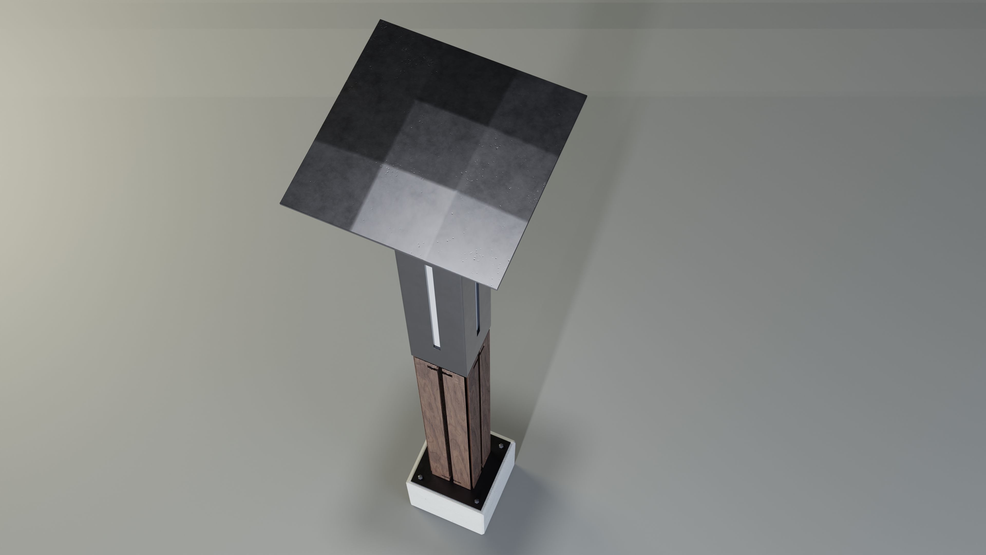 Concrete designed Lamp - Type 3A mid 3D model_4