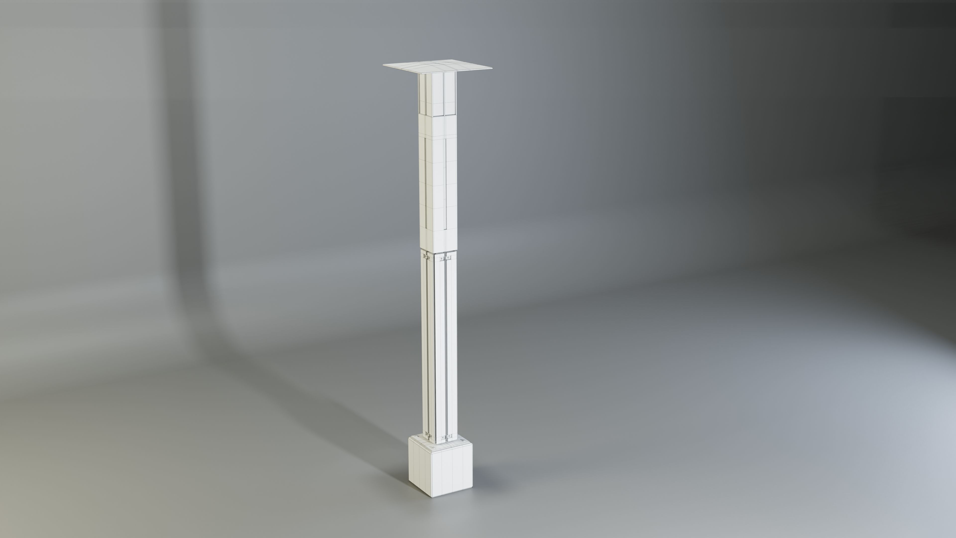 Concrete designed Lamp - Type 3A mid 3D model_1
