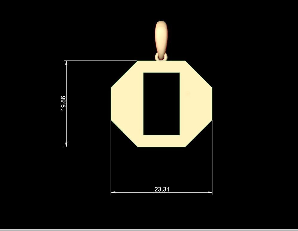 Initial Letters Pendant Crosterian O 3D print model_5