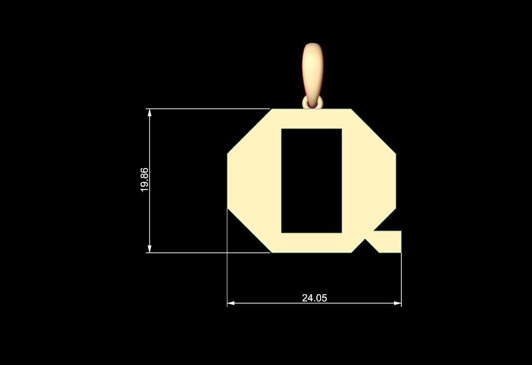 Initial Letters Pendant Crosterian Q 3D print model_5