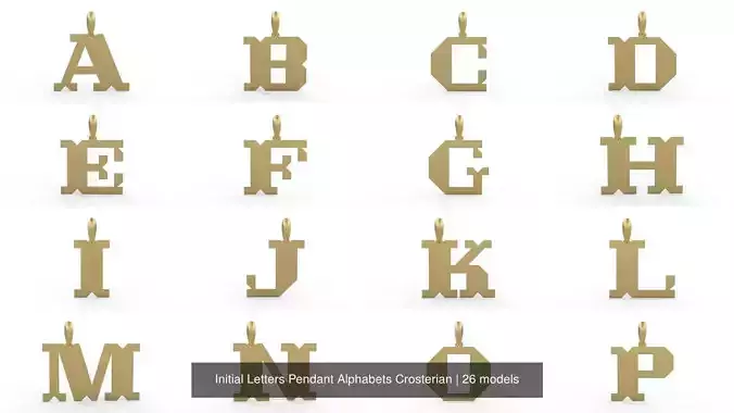 Initial Letters Pendant Alphabets Crosterian
