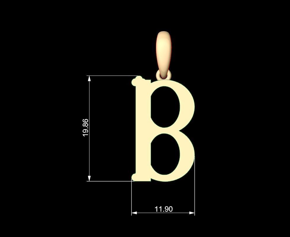 Initial Letters Pendant DeepSession B 3D print model_5