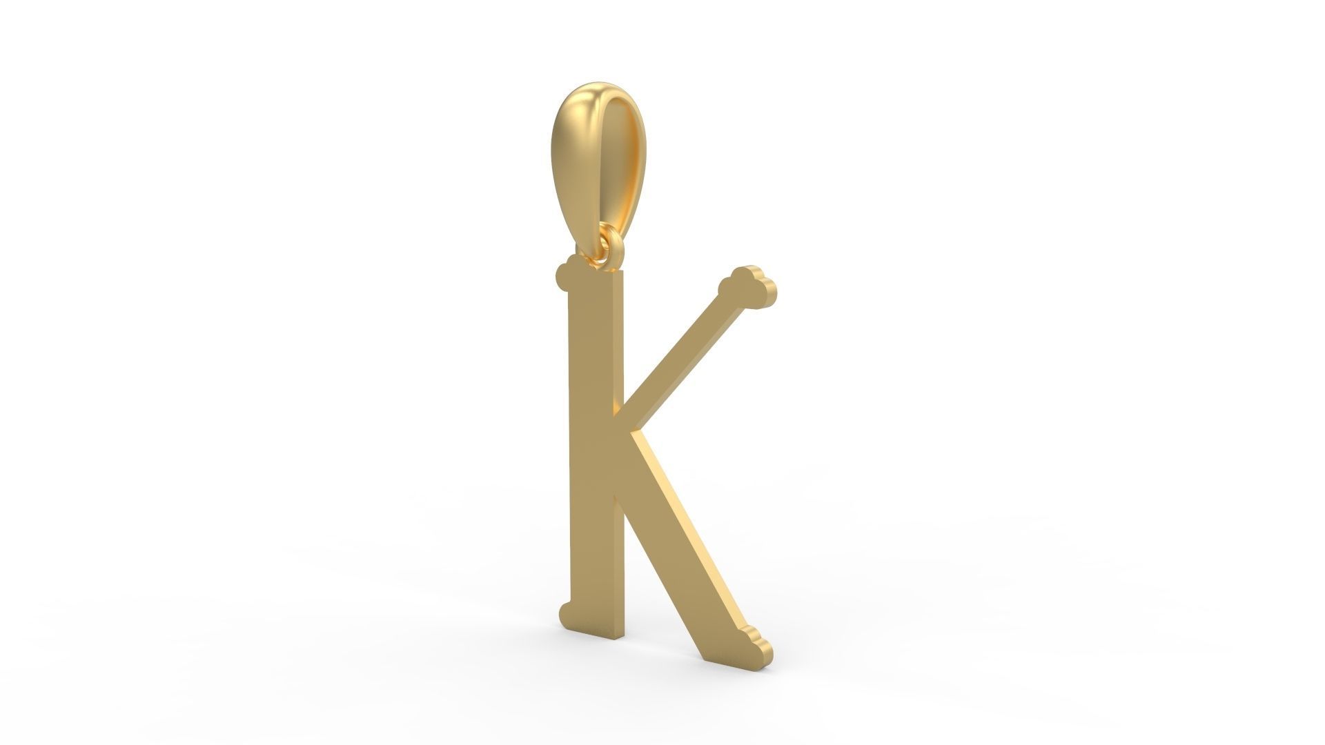 Initial Letters Pendant DeepSession K 3D print model_1