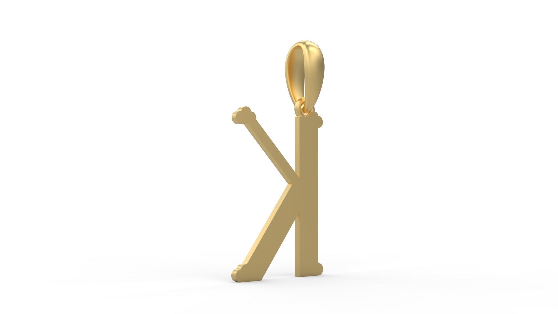 Initial Letters Pendant DeepSession K 3D print model_3