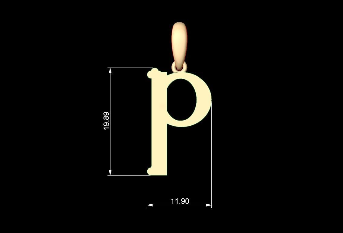 Initial Letters Pendant DeepSession P 3D print model_5