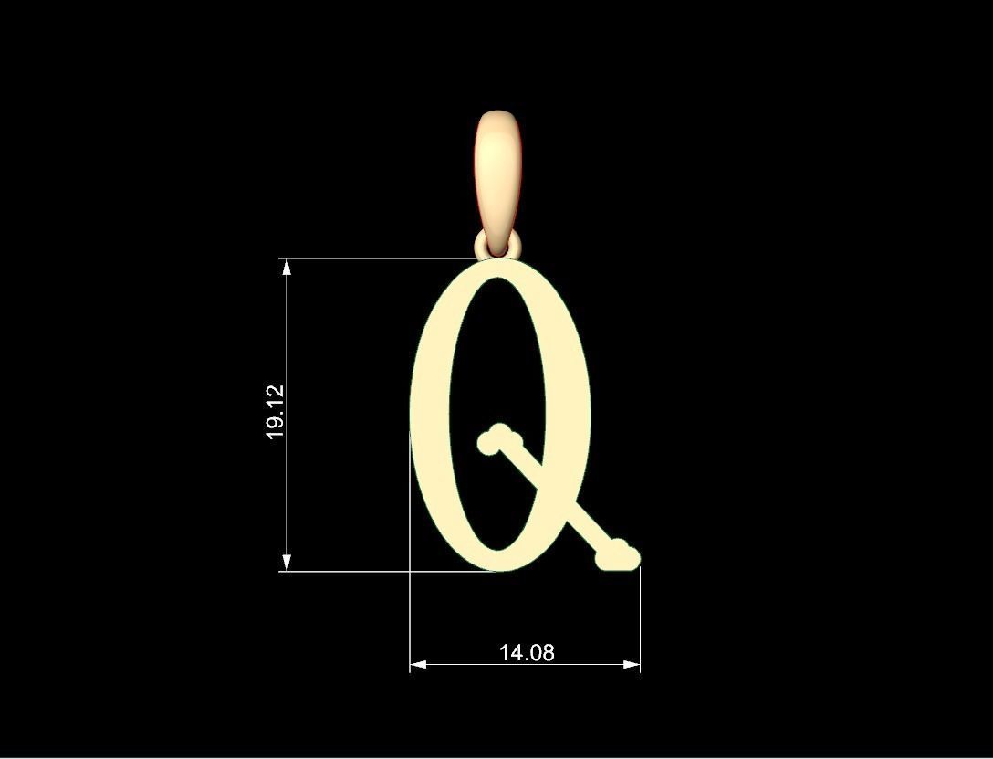 Initial Letters Pendant DeepSession Q 3D print model_5