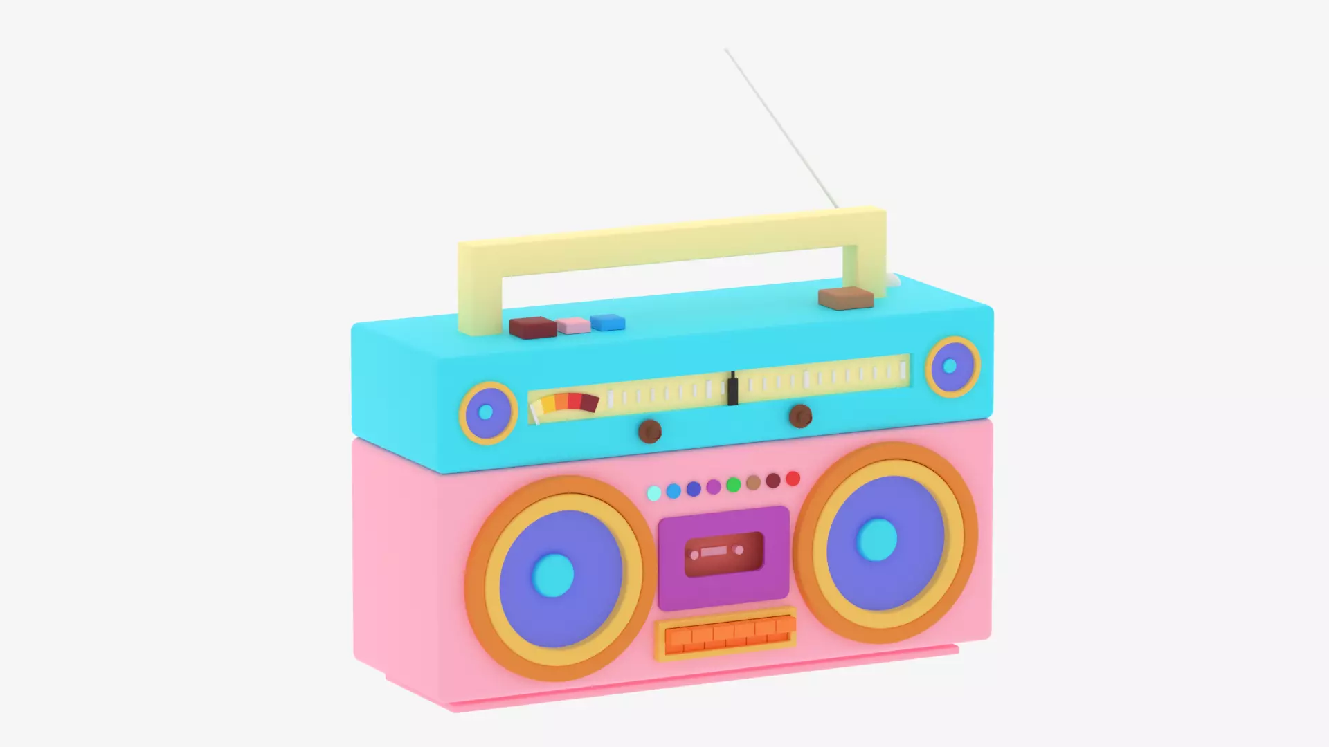 Cartoon Boombox 3D model
