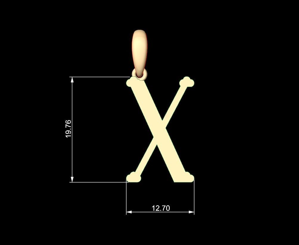 Initial Letters Pendant DeepSession X 3D print model_5