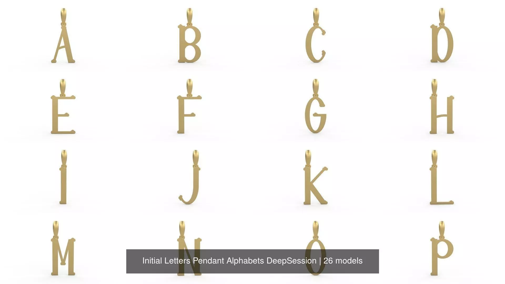 Initial Letters Pendant Alphabets DeepSession 3D Model Collection_0